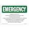 Signmission Safety Sign, OSHA EMERGENCY, 10" Height, First Aid Should Liquid Or Vapors, Landscape OS-EM-D-1014-L-10327 - alternate 1